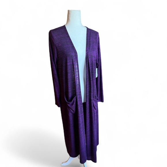 LuLaRoe Sweaters - Lularoe Sarah sweater cardigan black purple long sleeve size medium